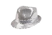 Kostymer - Boland - Hat Popstar Sequins Silver - 01292