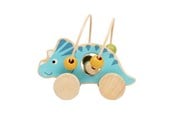 Babyleker - Bigjigs Wooden Push Toy Triceratops with Bead Frame - 36085