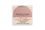 Sminke - Makeup Revolution Conceal & Fix Vegan Loose Setting Powder, Medium Yellow, 13 g - 5057566150989