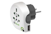 Strømkabel (ekstern) - Q2Power - power connector adapter with USB charge adapter - power CEE 7/7 - 2USB-EU
