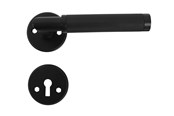 Beslag & Hengsler  - Home>it door handle knurled L-handle 19 mm. matte black - 13252