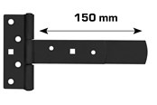 Beslag & Hengsler  - Home>it T-hinge matt black 150 x 30 mm zinc-coated carbon steel - 20501