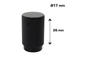 Beslag & Hengsler  - Home>it knurled slim furniture knob Ø17x26 mm matte black 2 pcs. - 21284