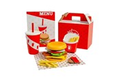 Treleker - Bigjigs Wooden Burger and Fries Set 48pcs. - 37024