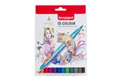 Skrive- & Tegneverktøy - Bruynzeel Fineliner Brush Pens 12 pcs. - 60325012