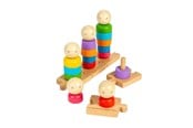 Treleker - Bigjigs Wooden Rainbow Family Stacking Toy 25pcs. - 37009
