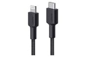 USB - Aukey Braided Nylon 1.2m MFi USB-C to Lightning Cable Black - LLTSN1003930