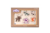 Puslespill - Fantorangen & Fantus WOODEN PUZZLE 5 BRICKS FOREST ANIMALS - 62-112070