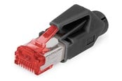 Nettverkskabel - DIGITUS Hirose network connector - red & black - Svart - A-MO6-8-8-HRS-10