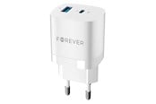 Mobil - Adaptere og ladere - Forever 33W USB-C PD & QC GaN Wall Charger White - GSM115405