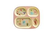 Servering & Servise - Rice - Melamine Kids 4 Room Plate - Coral Ocean Print - KIPL4-OCEI