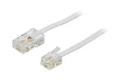 Nettverkskabel - Deltaco phone cable - 3 m - white - Hvit - 3m - DEL-1703