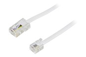 Nettverkskabel - Deltaco phone cable - 5 m - white - Hvit - 5m - DEL-1705