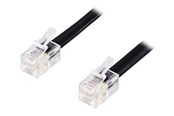 Nettverkskabel - Deltaco phone cable - 5 m - black - Svart - 5m - DEL-156-B