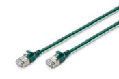 Nettverkskabel - DIGITUS CAT 6A F-FTP Slim Patch Cord - Grønn - 1m - DK-1632-A-015S-G