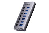 USB-hub - Unitek H1314A - hub - 7-in-1 individual switches - 7 ports USB-hub - USB 3.2 - 7 porter - Grå - H1314A01-EU