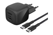 Mobil - Adaptere og ladere - Belkin BoostCharge power adapter - compact - 24 pin USB-C - 45 Watt - with USB-C cable (1m) - WCA013KQ1MBK-B6