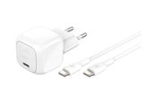Mobil - Adaptere og ladere - Belkin BoostCharge power adapter - compact - 24 pin USB-C - 30 Watt - with USB-C cable (1m) - WCA008KQ1MWH-B6