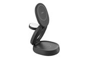 Mobil - Adaptere og ladere - Belkin BoostCharge wireless charging stand - 3-in-1 magnetic compact - + AC power adapter - 15 Watt - WIZ034KQBK