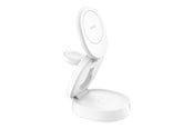 Mobil - Adaptere og ladere - Belkin BoostCharge wireless charging stand - 3-in-1 magnetic compact - + AC power adapter - 15 Watt - WIZ034KQWH