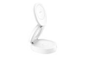 Mobil - Adaptere og ladere - Belkin BoostCharge wireless charging stand - 2-in-1 Qi2 magnetic foldable - + AC power adapter - 15 Watt - WIZ035KQWH