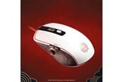 Mus - Lexip X Ubisoft - Assassin's Creed Shadows - mouse - with thumb joystick and ceramic skates - white red black gold - Mus - Optisk - 4 knapper - Svart - UBXLXMS0001