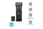 Smarthus - Nedis SmartLife Video Doorphone Wi-Fi Battery 2x Full HD 1080p Cloud Storage (option) / microSD (not included) IP54 With motion sensor Night vision Black - WIFICDP31BK