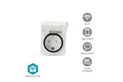 Smarthus - Nedis SmartLife Smart Plug Wi-Fi IP44 3680 W EU plug -25 - 55 °C Android™ / IOS Gray / White 1 pc. - WIFIPO130FWT