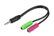 Lydkabel - Vivanco 1×4 pin plug – 2x 3.5mm 3pin socket 0.1m - 4008928454994
