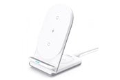 Mobil - Adaptere og ladere - Aukey LC-A2 Aircore 2 in 1 Wireless Charging Stand - White - LC-A2 White