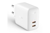 Mobil - Adaptere og ladere - Aukey PA-B4 Omnia Duo 65W Dual-Port PD Wall Charger with GaNFast Tech - PA-B4 White