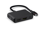 Dokkingstasjon - Unisynk 3 Port USB-C Hub V2 4K 60Hz 100W - Black - 10383