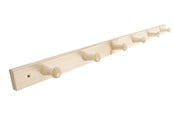 Beslag & Hengsler  - Home>it Coat rack 6 hooks pine wood natural RETRO - 12304