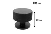 Beslag & Hengsler  - Home>it Knurled Furniture Knob Matte Black Set of 2 - 21280