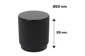 Beslag & Hengsler  - Home>it Knurled Furniture Knob Matte Black Set of 2 - 21286