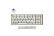 Tastatur - Keychron K4 HE SE (Wood) - Wireless Tri-Mode Hot Swap QMK Gateron 2.0 Purple Magnetic (Hall Effect) - Gamingtastatur - Nordisk - Hvit - K4H-Q1-BO