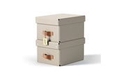 Arkivering & Oppbevaring - Leitz Puro Oppbevaringsboks med lokk, liten, 7L, 100 % resirkulert kartong, pakke med 2, beige - 61470012