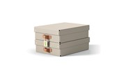 Arkivering & Oppbevaring - Leitz  Puro oppbevaringsboks med lokk, middels lav, 8L, 100 % resirkulert kartong, pakke med 2, beige - 61480012