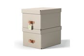 Arkivering & Oppbevaring - Leitz  Puro oppbevaringsboks med lokk, medium, 17L, 100 % resirkulert kartong, pakke med 2,beige - 61490012