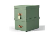 Arkivering & Oppbevaring - Leitz  Puro oppbevaringsboks med lokk, medium, 17L, 100 % resirkulert kartong, pakke med 2, grønn - 61490050