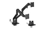 Skjermholder - DUTZO Skjermholder for 2 skjermer (24" - 45") - Heavy Duty Deluxe med USB A & C-porter - Svart - MMHDDLX-2B
