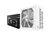Strømforsyning (PSU) - MSI MAG A1000GL PCIE5 WHITE Strømforsyning (PSU) - 1000 mAh - 135 mm - ATX 3.1 - 80 Plus Gold sertifisert - MAG A1000GL PCIE5 WHITE