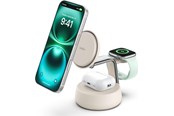 Mobil - Adaptere og ladere - Belkin UltraCharge Pro 25w Qi2 3in1 Magnetic Charger Sand - WIZ040KQSD