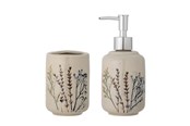 Baderomstilbehør - Bloomingville - Bea Soap Dispenser Set - Stoneware - 82055045