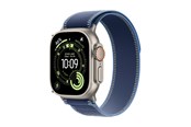 Smartklokke, Smartwatch & Sportsklokke - Apple Watch Ultra 3 GPS + Cellular 49mm Natural Titanium Case with Blue/Bright Blue Trail Loop - S/M - MEWR4DH/A
