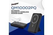Nødlader - Energizer Magnetisk Trådløs Powerbank - 15W Nødlader - Svart - 10000 mAh - QM10002PQ