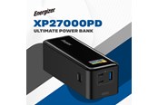 Nødlader - Energizer Powerbank - 140W - 2x USB-C PD 3.1 - USB-A Nødlader - Svart - 27000 mAh - XP27000PD