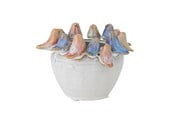 Dekorasjon - Bloomingville - Eanna Flowerpot - Grey - Stoneware Ø12.5 cm - 82060889