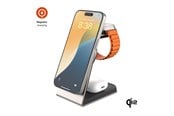 Mobil - Adaptere og ladere - FIXED 3in1 Mag ALU Qi2 Wireless Charging station Titanium - FIXMPOS-AL2-TI
