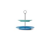 Servering & Servise - Lyngby Porcelæn - Rhombe Color Etagere 27 cm - Blue & Green - 201991